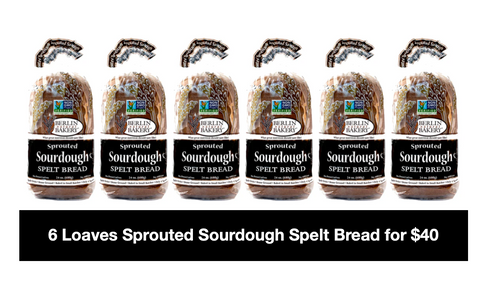 6 Loaves Sprouted Sourdough Spelt Bread